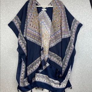 Woven Heart kimono duster wrap lightweight boho fringe coastal cowgirl